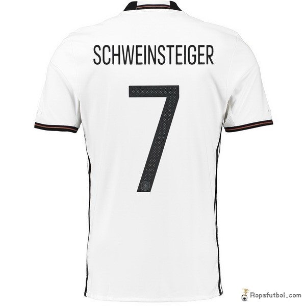 Camiseta Alemania Schweinsteiger Replica Primera Ropa 2016 Blanco